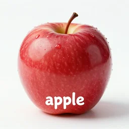 image of an apple with a subtitle saying apple