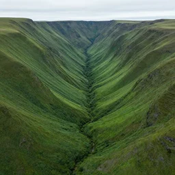 land depression within antartica is lush and green inside the valley, secret photograph of declassified ufo base in antarctica, operation highjump, black and white recolored, 4 k