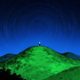 blue night cartoon cartoon concept art, grass mountain landscape, from sam and max, black blue green, spiral lines
