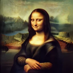an Afro American girl as Mona Lisa