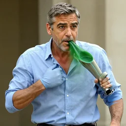 george clooney doing a big smelly green fart