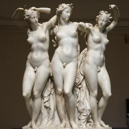 detailed photo of laetitia casta statue, various lacivious seducing poses, photorealism, intricate detail, a few light reflexions, museum diffuse lighting