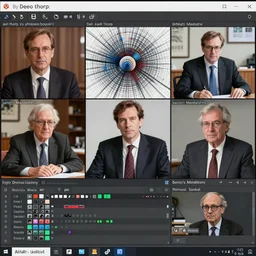 a man in a suit and tie sitting at a desk, a screenshot by ash thorp and by philippe bouchet and by benoit mandelbrotand by thomas sanchezand by salvador trakal, polycount, video art, aftereffects, playstation 5 screenshot, criterion collection