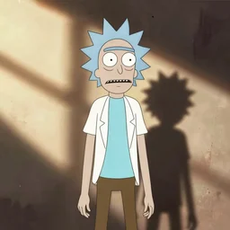 Photograph of Rick Sanchez from Rick & Morty, taken by Annie Leibovitz