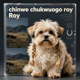 a cream - colored havanese with braids in a fur coat, an album cover by chinwe chukwuogo - roy, behance, afrofuturism, blueprint, behance hd, artwork