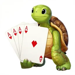 turtle holding pocket aces