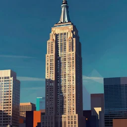 ( ( new york city ) ) building abstract!! geometric colorful render
