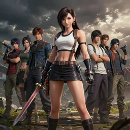 head to toe shot of tifa lockhart by WLOP, rossdraws, Logan Cure, Mingchen Shen, BangkuART, sakimichan, yan gisuka, JeonSeok Lee, zeronis, Chengwei Pan on artstation