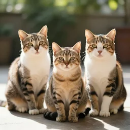 an 8k photograph of adorable cats sitting in the sun
