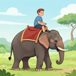 Mark Zuckerberg riding an elephant