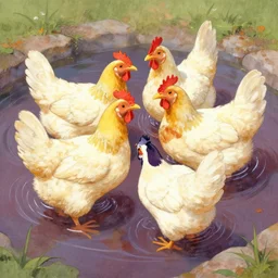 chickens bathing in wine, Yoji Shinkawa