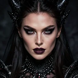 portrait of Candice Swanepoel as an evil mage ,upper body, nose piercing, beautiful detailed eyes, dark fantasy,  art by Patrick Gleason and Mobius , highly detailed, award winning, artstation