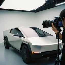 a photo of a futuristic car taken by a film camera