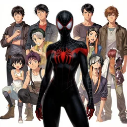 dark black spiderman girl, by artgerm, dent wu, dan mumford, beeple, wlop, rossdraws, james jean, marc simonetti, artstation giuseppe dangelico pino and michael garmash and rob rey and greg manches and huang guangjian and makoto shinkai
