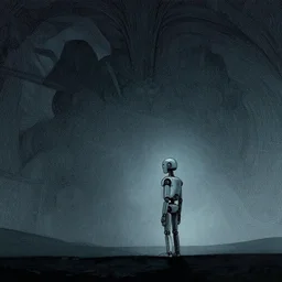 illustration of a lonely robot seeks friend, intricate complexity, by greg rutkowski, artgerm, ross tran, conrad roset, takato yomamoto, ilya kuvshinov. 4 k, beautiful, cinematic dramatic atmosphere