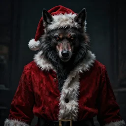 portrait, werewolf Santa Clause, dark, gritty, scary, dramatic lighting, cinematic, establishing shot, extremly high detail, foto realistic, cinematic lighting, post processed, concept art, artstation, matte painting, style by eddie mendoza, raphael lacoste, alex ross