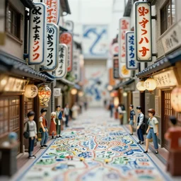 anamorphic, fuji gfx, 2 0 0 mm ; beautiful topographic film still from tokyo of wired kanji brain map scene in style of 1 9 9 0 s frontiers in miniature porcelain retrofuturism deep emboss macro design architectural art studio photography magazine kanji banner seinen manga extreme closeup portrait edition, real - life tokyo alley porcelain izakaya sign, highly detailed, eye contact, pointe poses, tilt shift scene background, 8 k