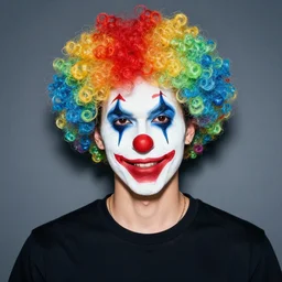 gigachad with clown wig