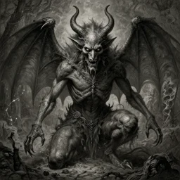 photorealistic eldritch demon in the style of michael whelan and gustave dore. hyperdetailed photorealism