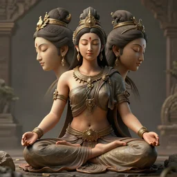 kali goddess lofi warrior meditating in a beautiful place, perfect faces, fine details, studio lighting, subtle shadows, art by katsuya terada, photorealism, hyper realism, octane render, hyper detailed, canon eos r 3, f / 1. 4, iso 2 0 0, 1 / 1 6 0 s, medium shot, 8 k, raw, unedited, in - frame,