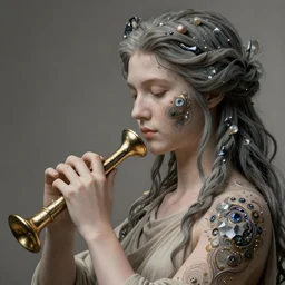 instrument of life, fractal silk, fractal crystal, beauty portrait by wlop, james jean, victo ngai, beautifully lit, athena, muted colors, highly detailed, artstation, long hair, fantasy art by craig mullins, thomas kinkade