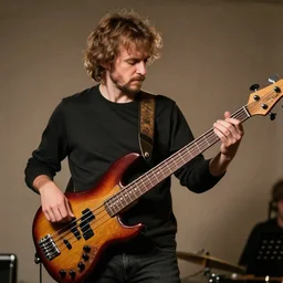 a bass player in the style of anders zorn