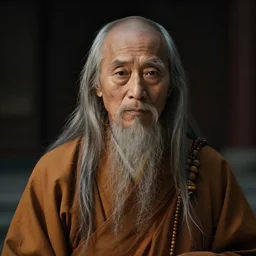 portrait of a gentle and wise monk with long hairs in alan lee and marc simonetti and emil melmoth style  , cinematic lighting