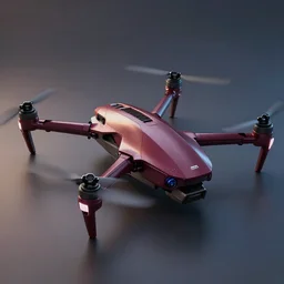 concept art for a quadcopter drone, maroon accents, metallic reflections, gorgeous soft lighting, cyberpunk, star citizen, trending on artstation, smooth, origin jumpworks