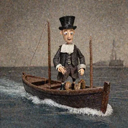 still from The Steamboat Captain, Laika, stop-motion film (1924)