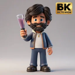 Bob Ross as a figurine, blender, octane render, full body, studio lighting, 8K, hyperdetalied, trending on artstation, high quality,