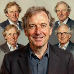 photo of joel sternfeld with simple smile paint detailed digital artstation, portrait hd 4 k, y greg rutkowski and gaston bussiere and craig mullins and j. c. leyendecker, hd