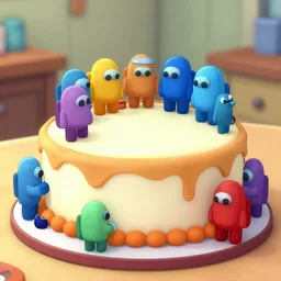among us crewmates baking imposters a cake
