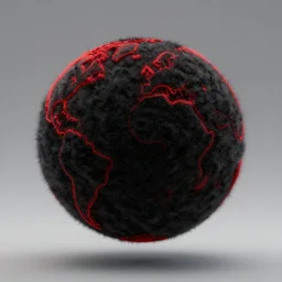 a large glob of black fuzz floating in the middle of the screen, with a red outline, matte painting, concept art, 4 k