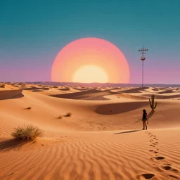 a synthwave desert