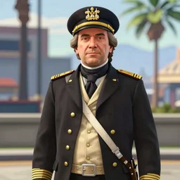 a screenshot of an 1800's admiral in GTA V