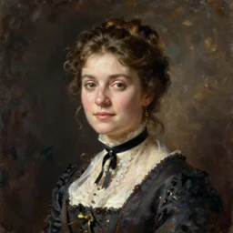 A victorian woman, oil on canvas, painted by Caspar David Friedrich