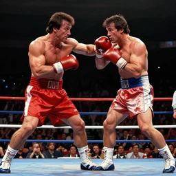 Sylvester Stallone boxing Mark Wahlberg at Maddison Square Garden, Digital art