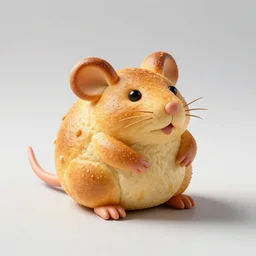 rat shaped like a bread, food photography, studio lighting, delicious