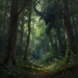 a painting of a beautiful, serene forest that is threatened by an encroaching dark force, hyper detailed, digital art, trending in artstation, cinematic lighting, studio quality, smooth render