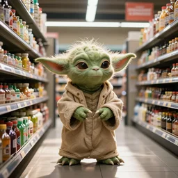 CCTV footage of Yoda stealing from a supermarket