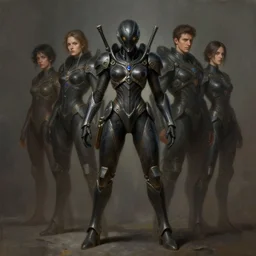 dark samus zoomed out, digital painting, full body shot, diffuse lighting, fantasy, intricate, elegant, highly detailed, lifelike, photorealistic, digital painting, by leesha hannigan, ross tran, thierry doizon, kai carpenter, ignacio fernandez rios