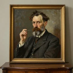 a beautiful painting of Sigmund Freud on the divane, american romanticism