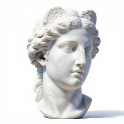 3 d sci - fi cgartist ambient occlusion rendering of a hyper realistic marble greek statuary godess head product photo bright white backdrop high key anaglyph colored lighting by chris moore, by edward hopper, by col price, trending on artstation