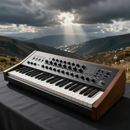 Synthesiser designed by Paul laffoley, high detail photo