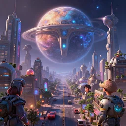 planet city street andromeda krogan base wallpaper 3 d pixar disney digital cgi rtx hdr painting bioluminance alena aenami artworks in 4 kby jesper ejsing, feng zhu and loish beeple, by thomas kinkade 2 2 2 2
