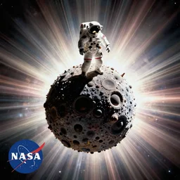 space photo of a astronaut on top of oumuamua, NASA, James Webb official image