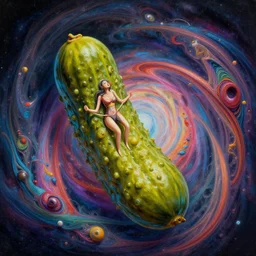 a sexy pickle, infinite cosmic vortex, multi colored, intricate, elegant, sharp focus, digital artwork, highly detailed, digital painting, concept art, matte, art by ivan shishkin and andrey shishkin and andreas rocha and anato finnstark, masterpiece
