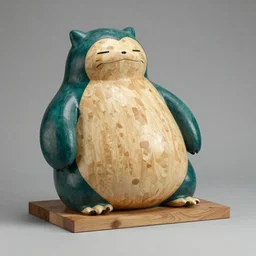 sculpture with snorlax, western european, 1 5 0 0's, artist unknown, painted linden and willow wood. swiss national museum, zurich, wide shot