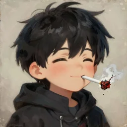 cute concept art fantasy painting of a anime boy snorting crack, smug blush, fluffy black hair, by artgerm, sylvain sarrailh, rossdraws, wlop, fursona, furaffinity, furry, deviant art, e 6 2 1, global illumination, tankoban, oil on canvas, 4 k, smooth details, pixar animation style!