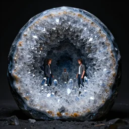 beautiful crystal geode, alex ross, eddie mendoza, raphael lacoste, sebastian ludke, concept art, matte painting, highly detailed, rule of thirds, dynamic lighting, cinematic, detailed, magnificiant landscape, denoised, centerd